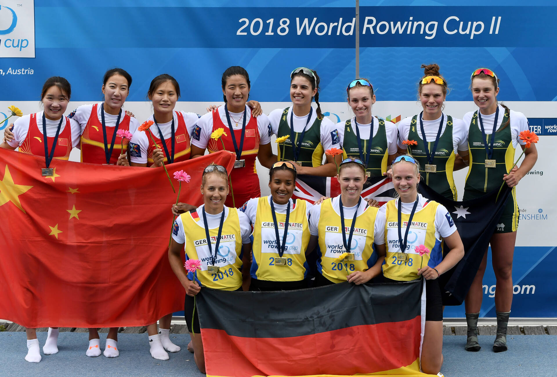 World Rowing Cup II Linz W4x Gold GER Silver CHN Bronze AUS 
